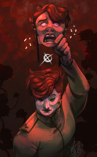 Fanworks of the characters Masky and Tim from the youtube channel Marble Hornets.